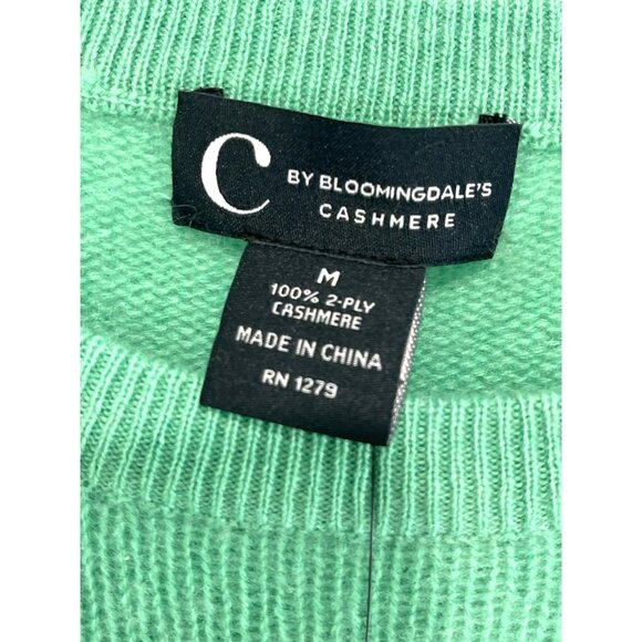 C By Bloomingdales Cashmere Crewneck Sweater Medium Fern Green - Picture 4 of 6